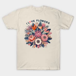 I LOVE FLOWERS FUNNY CUTE GIFT T-Shirt